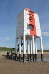 Bob next to the Burnham-on-Sea beacon - much more interesting than the lighthouse!