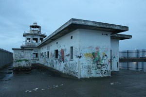 The derelict lighthouse in Leith docks
