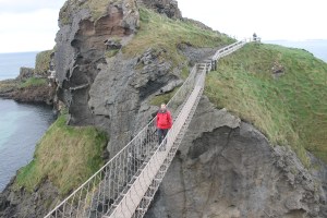 Bob on the Carrick-a-Rede rope bridge