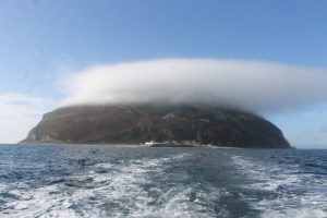Ailsa Craig with its lighthouse
