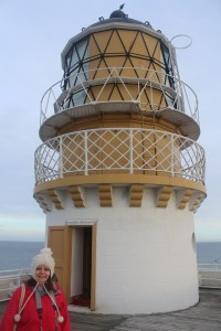Over halfway up Kinnaird Head lighthouse