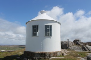 The observation tower on Erraid, with windows looking out towards Dubh Artach and Skerryvore