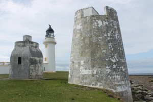 Swilkie Point lighthouse and the foghorn buildings